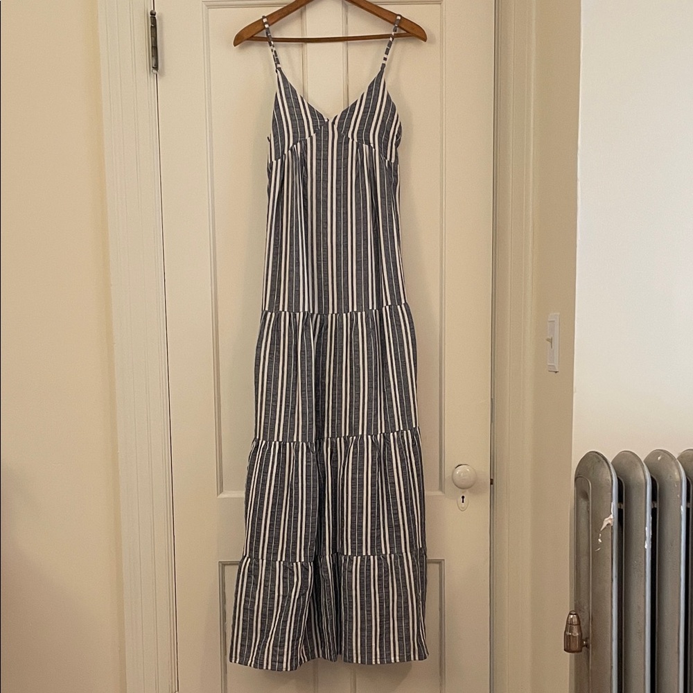 Lucca Striped Tiered Linen Maxi Dress | Women’s Size XS/S